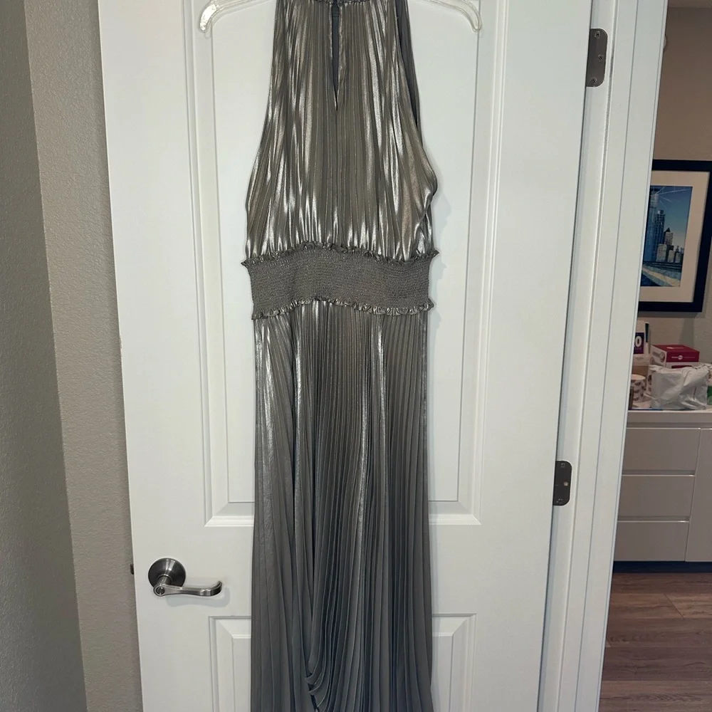 A.L.C. Renzo Pleated Halter Dress Size 8 - Picture 4 of 7